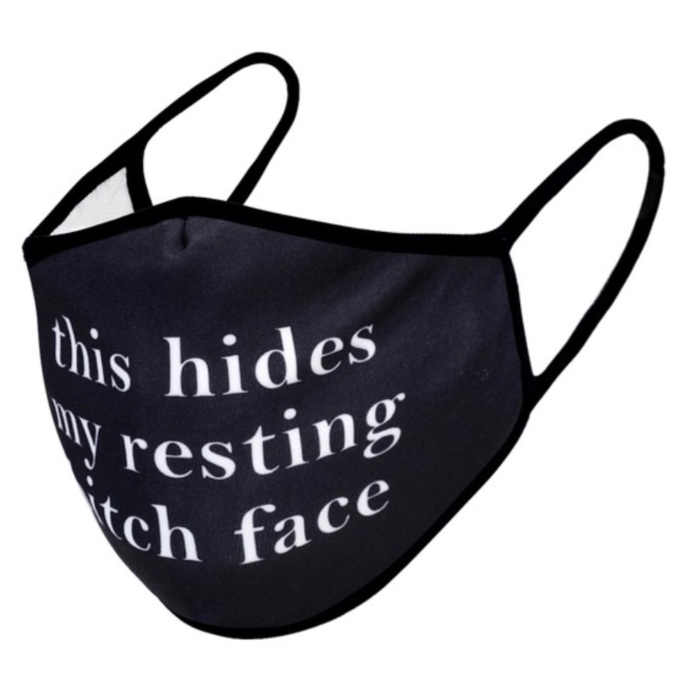 NEW! This Hides My Resting Bitch Face Black Mask - Picture 3 of 7